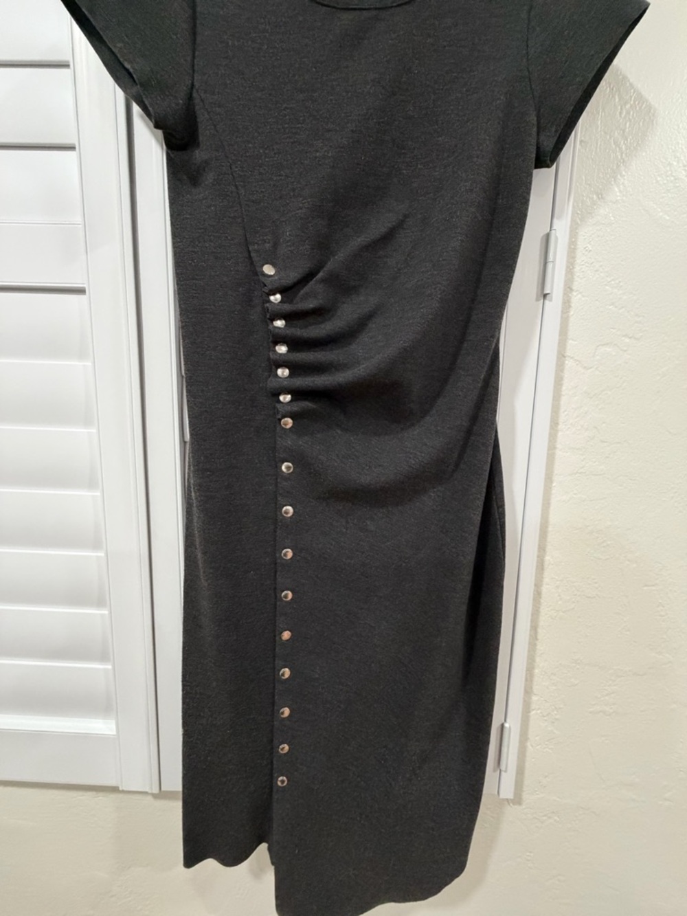 All Saints gray Midi Dress with Side Button Detail